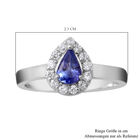 Tansanit und Zirkon-Ring, 925 Silber platiniert  ca. 1,08 ct image number 4