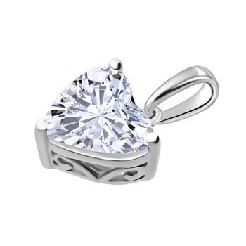 LUXURIANT VS-EF Labor Diamant Herz Anh&auml;nger, 925 Silber rhodiniert - 2,53 ct.