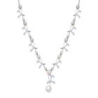 Süßwasser Perle Halskette ca. 45 cm platiniert