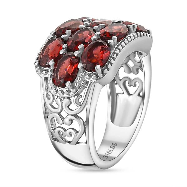 Roter Granat Ring 316L Edelstahl (Gr&ouml;&szlig;e 17.00) ca. 5.68 ct image number 5