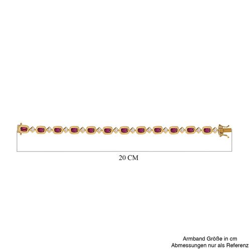 Afrikanisches Rubin und weißes Topas-Armband, 19cm - 11,47 ct. image number 5