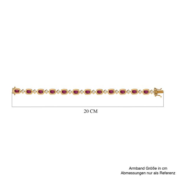 Afrikanisches Rubin und wei&szlig;es Topas-Armband, 19cm - 11,47 ct. image number 5