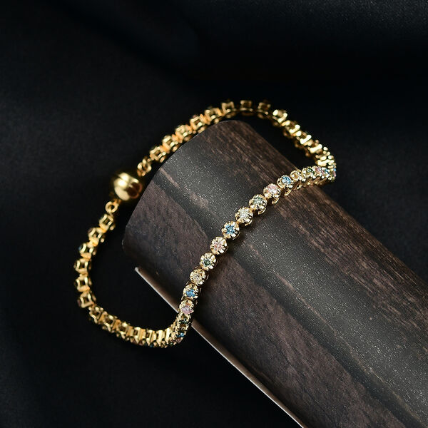 LUXURIANT SGL zertifiziertes SI-GH Labor rosa und blaues Diamant 19cm Armband - 2 ct. image number 2