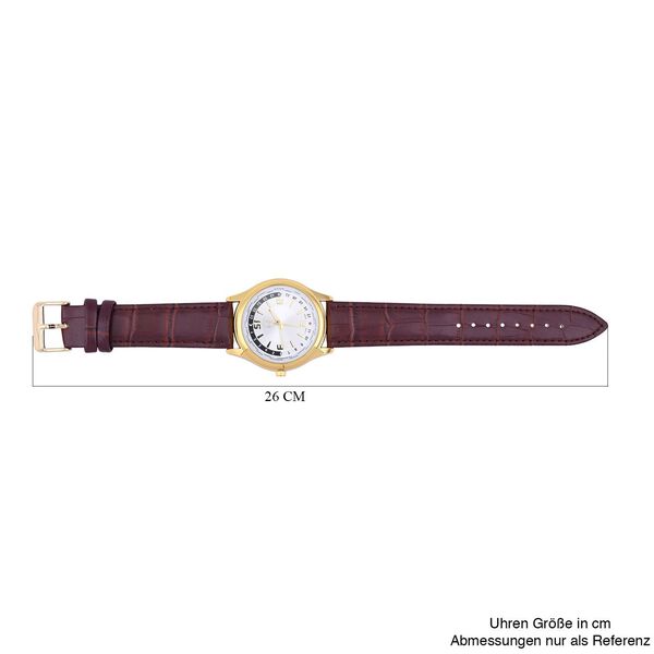 Strada - wasserdichte Uhr, Gold und Braun image number 6