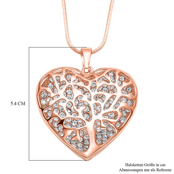 Wei&szlig;er Kristall-Herz-Anh&auml;nger mit Kette - 1,50 ct. image number 5