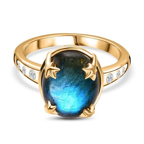 AAA Labradorit und Zirkon Ring - 5,95 ct. image number 0