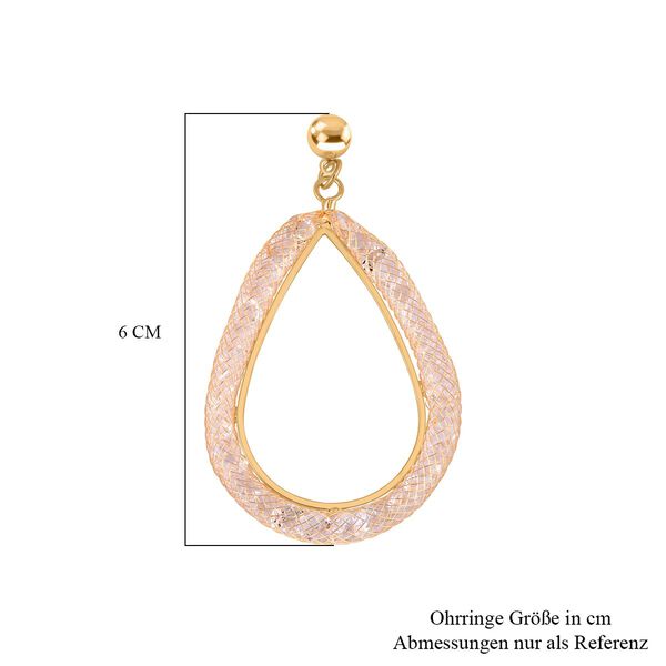 Wei&szlig;er Kristall Ohrringe Reines Messing image number 6