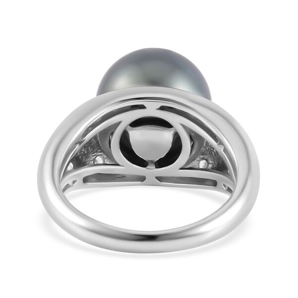 12-13mm Tahiti Perle und Zirkon Ring - 0,26 ct. image number 6