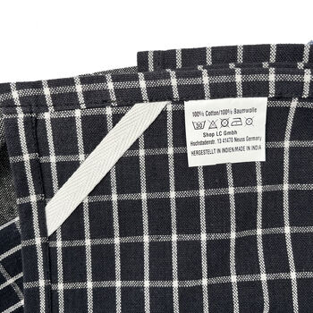 6er-Set, bedruckte K&uuml;chenhandt&uuml;cher aus Baumwolle, Gr&ouml;&szlig;e 70x50 cm, Schwarz und Dunkelgrau