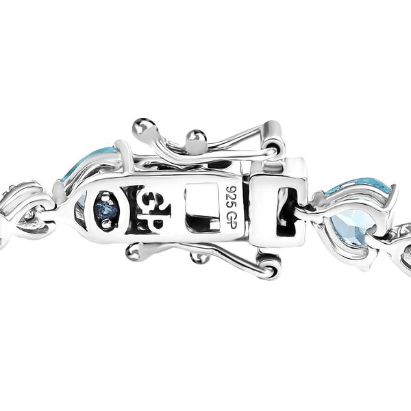 GP AA Blauer Apatit, Kanchanaburi Blauer Saphir Armband ca. 20 cm 925 Silber rhodiniert ca. 9.83 ct image number 3