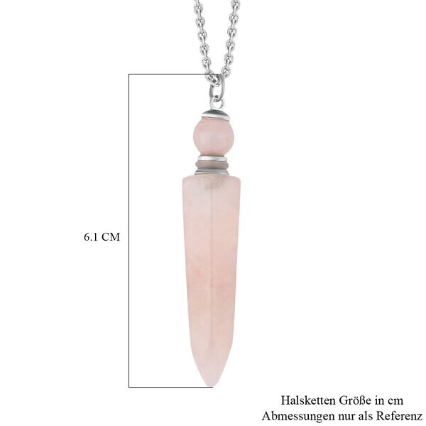 Rosenquarz Pendel Anh&auml;nger mit Kette, ca. 36.50 ct image number 5