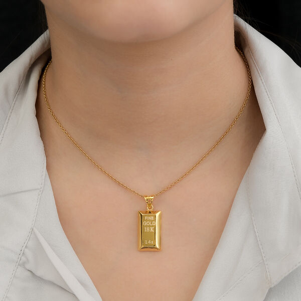 ILIANA - Goldbarren-Anhänger in 750 Gelbgold, 1,40g image number 2