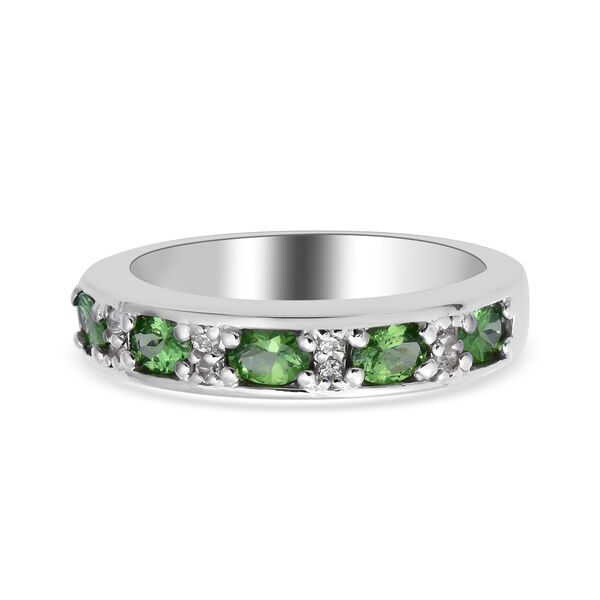 Tsavorite Granat und Zirkon Bandring - 0,90 ct.