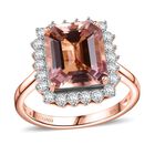 AAA Morganit, Weißer Diamant Ring 417 Gold (Größe 20.00) ca. 6,80 ct