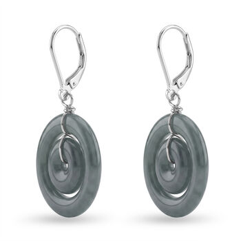 D'Joy Nat&uuml;rlicher Olmek Jadeit Ohrringe 925 Silber Rhodiniert ca. 30.00 ct