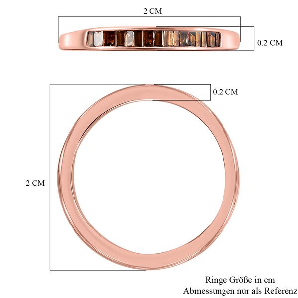 Roter Diamant-Ring, 925 Silber rosévergoldet  ca. 0,25 ct image number 7