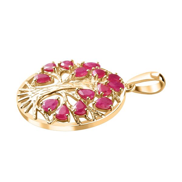 Montepuez-Rubin Anh&auml;nger 925 Silber 750 Gelbgold Vermeil ca. 2,90 ct. image number 4