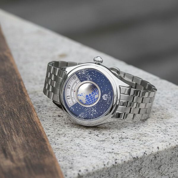 WILLIAM HUNT - Automatik Armbanduhr mit mechanischem Uhrwerk Sternenhimmel Zifferblatt, 316L Edelstahl, Silber image number 2