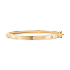 Diamant 19cm Armreif, 925 Silber Gelbgold Vermeil - 0,25 ct.