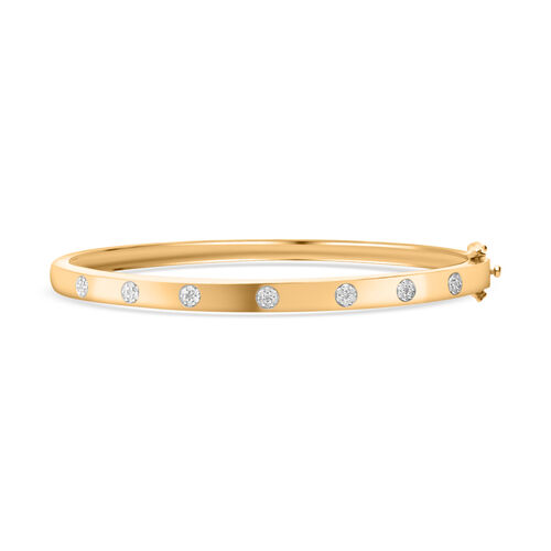 Diamant 19cm Armreif, 925 Silber Gelbgold Vermeil - 0,25 ct. image number 0