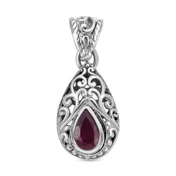 Royal Bali - Afrikanischer Rubin (Fissure gef&uuml;llt) Anh&auml;nger, 925 Silber ca. 1.60 ct