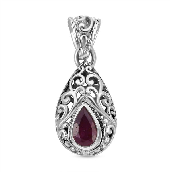 Royal Bali - Afrikanischer Rubin (Fissure gef&uuml;llt) Anh&auml;nger, 925 Silber ca. 1.60 ct