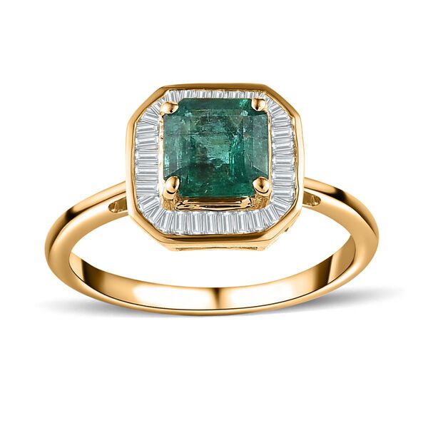 AAA Kagem sambischer Smaragd und Diamant-Ring in 585 Gold - 1,34 ct. image number 5