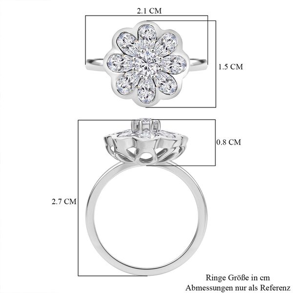D’joy Moissanit Ring 925 Silber rhodiniert (Größe 17.00) ca. 1,69 ct image number 7