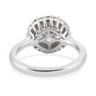 LUSTRO STELLA Hergestellt mit ZIRKONIA Halo Ring 925 Silber Platin-Überzug (Größe 20.00) ca. 3,71 ct image number 4