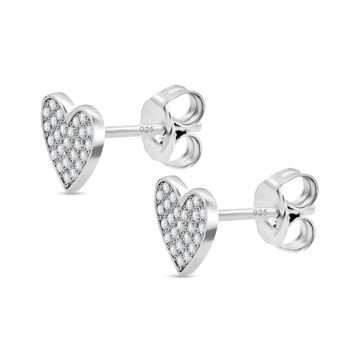 LUSTRO STELLA wei&szlig;e Zirkonia Herz Ohrringe