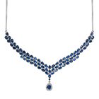 Kaschmir Kyanit Collier, ca. 45 cm, 925 Silber platiniert ca. 18.36 ct