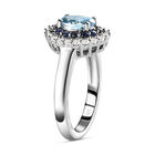 Espirito Santo Aquamarin und blauer Saphir-Ring, 925 Silber platiniert  ca. 1,40 ct image number 4