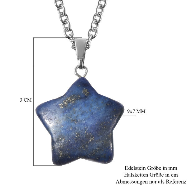 Gr&uuml;ner Aventurin und Lapislazuli-Anh&auml;nger mit Kette, 50 cm, Edelstahl ca. 33,50 ct image number 4
