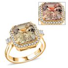 AAA Turkizit, Weißer Diamant Ring 585 Gold (Größe 20.00) ca. 5,96 ct