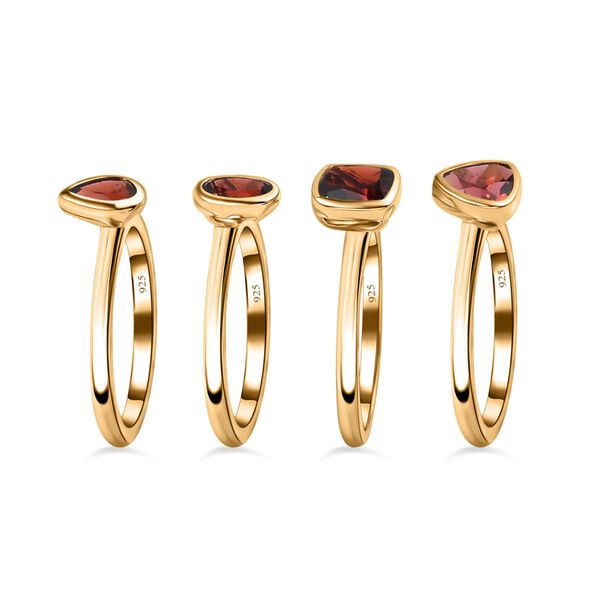 Mosambik Granat mehrreihiger Ring, 925 Silber Gelbgold Vermeil ca. 2.79 ct image number 6