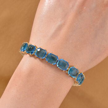 Blaues- Kristall-Armband, ca. 19 cm Nickelfreies Messing