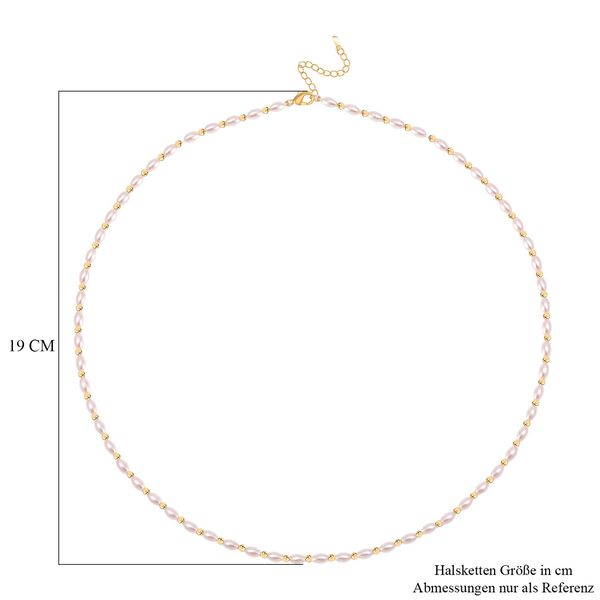 Rosa Muschelkernperle (6x4 mm) Halskette ca. 50 cm + 5 cm Extender image number 6
