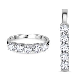 Moissanit Schmuckset, 925 Silber rhodiniert - 2,50 ct.