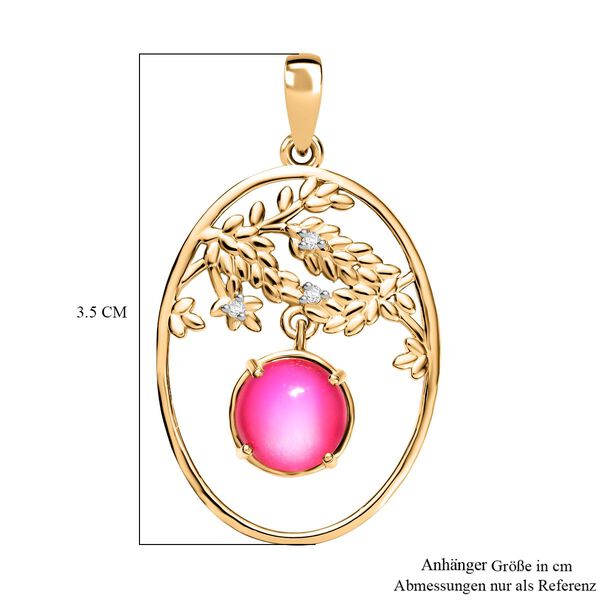 , Wei&szlig;er Zirkon Anh&auml;nger 925 Silber 750 Gelb Vergoldet ca. 2,38 ct. image number 6