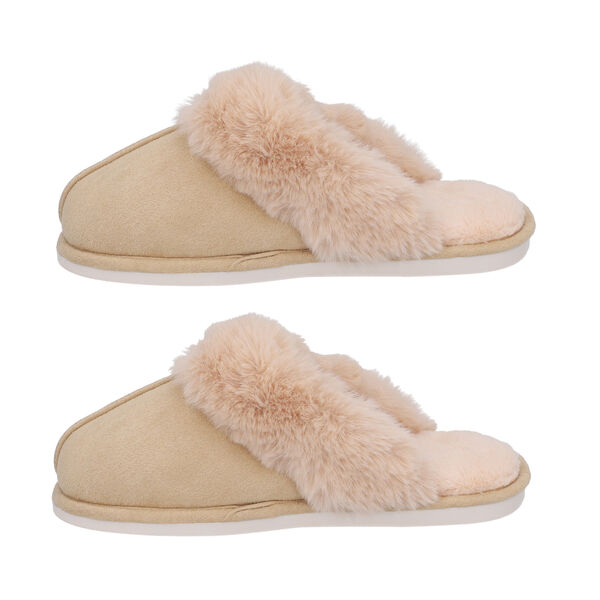 Superweiche Wildleder Kunstfell Hausschuhe, Gr&ouml;&szlig;e 36-37, Beige image number 6