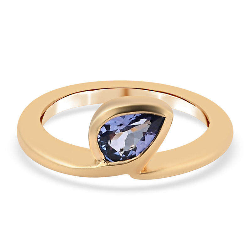 Tansanit-Ring, 925 Silber Gelbgold Vermeil  ca. 0,69 ct image number 0