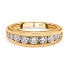 Moissanit-Ring, 925 Silber Gelbgold Vermeil (Größe 17.00) ca. 1,05 ct