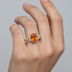 AAAA Mexikanischer Purpurroter Feueropal, Weißer Diamant Ring 585 Gold (Größe 18.00) ca. 1,47 ct image number 2