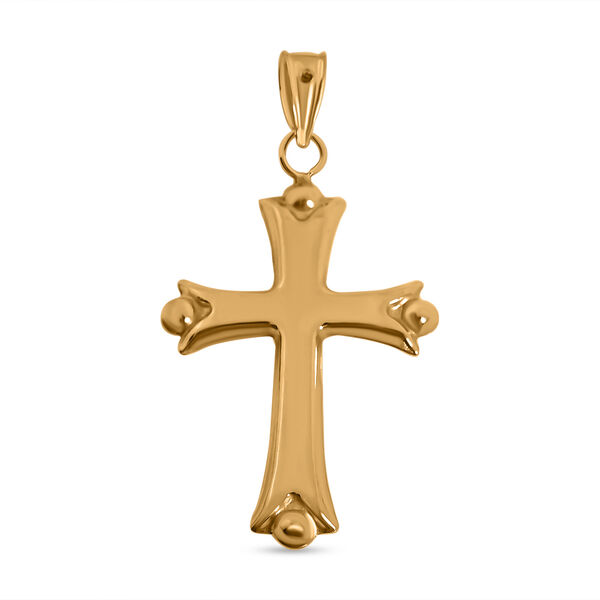 Tricolor Kreuz-Anhänger, 585 Gelbgold image number 3
