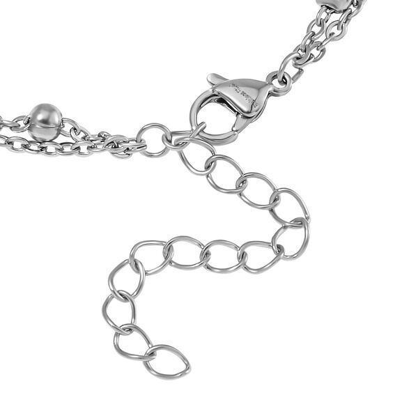 Mehrfarbiges S&uuml;&szlig;wasser Perlen Armband, ca. 19 cm + 5 cm Extender, Reiner Edelstahl image number 3