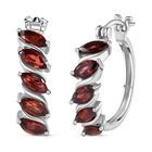 Roter Granat Ohrringe  Edelstahl ca. 2.30 ct