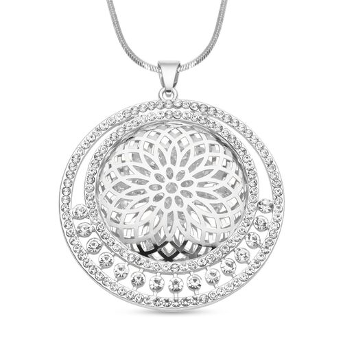 Weißer Kristall Mandala-Anhänger mit Kette - 2,50 ct. image number 0