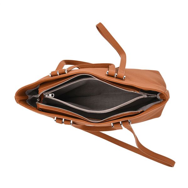 Echteder-Shopper mit Doppelhenkel, 30x12x23cm, Tan image number 5