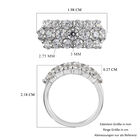 LUSTRO STELLA Hergestellt mit ZIRKONIA Cluster-Ring 925 Silber Platin-Überzug image number 5