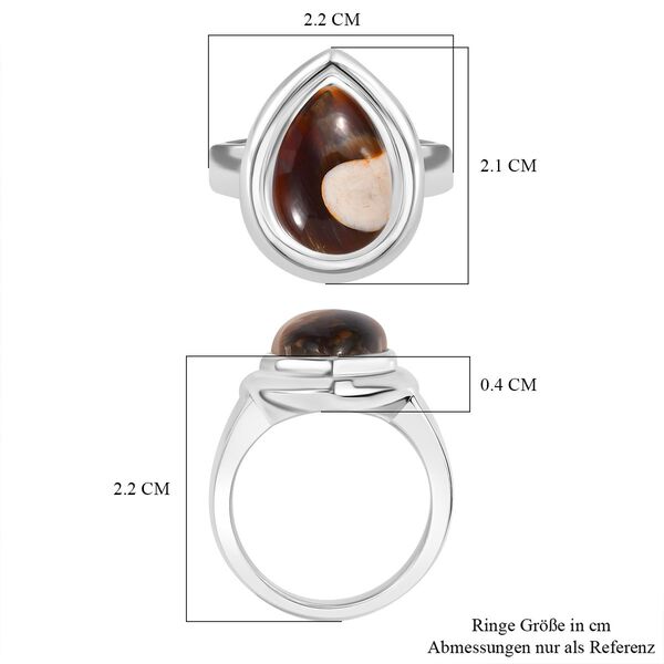 Der Schimmer der Natur - Erdnuss Holz Jaspis Ring 316L Edelstahl (Gr&ouml;&szlig;e 20.00) ca. 4.37 ct image number 6
